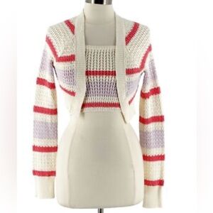 NWT AMERICAN Eagle crotchet crop cardigan and top set small